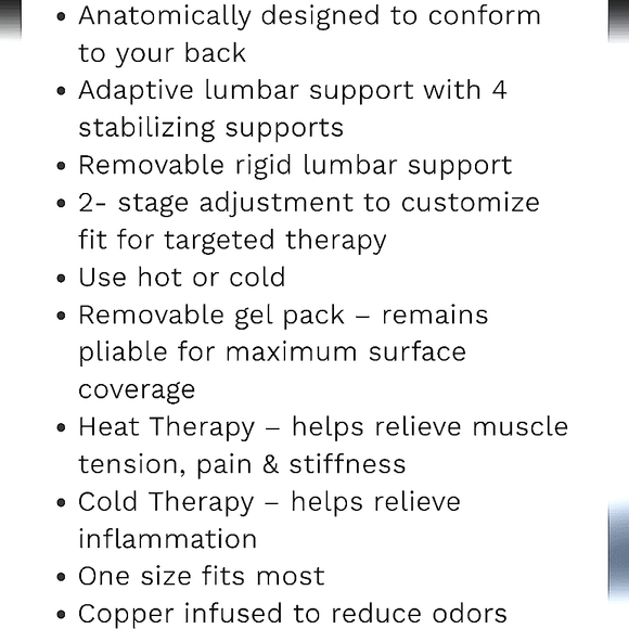 Copper Fit Rapid Relief Back Support Gym Factory Unisex Size 30"- 48" - Picture 7 of 14